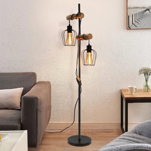 E27 stehleuchte stehlampe holz - stehleuchte,
